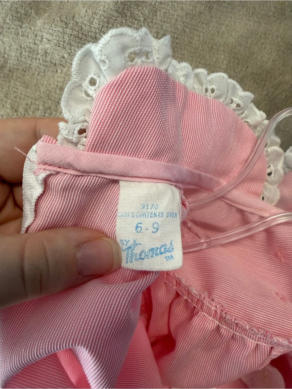 VTG Grandmillennial Cottagecore Coquette Thomas Pink Stripe Ruffle Romper 6-9M